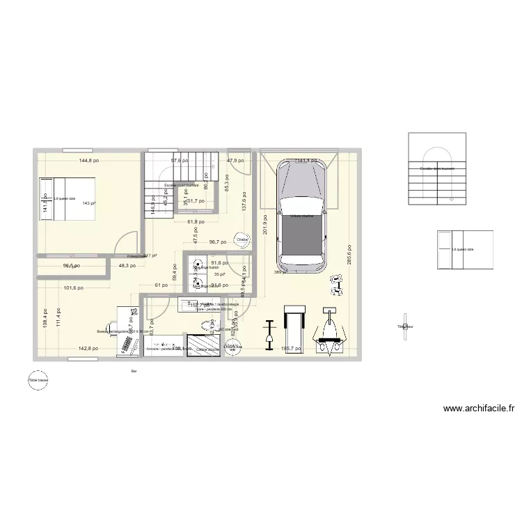 plan 9. Plan de 5  et 78 m²