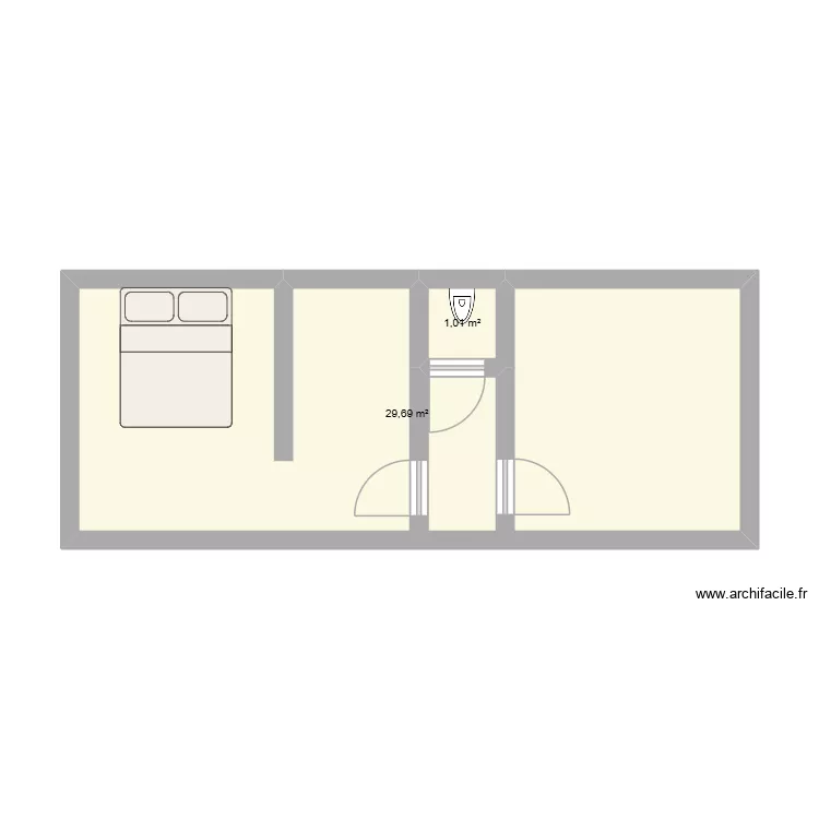 pos2. Plan de 2 Pièces et 31 m²