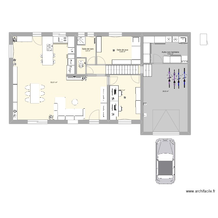 Maison plan 2. Plan de 14 pièces et 184 m2