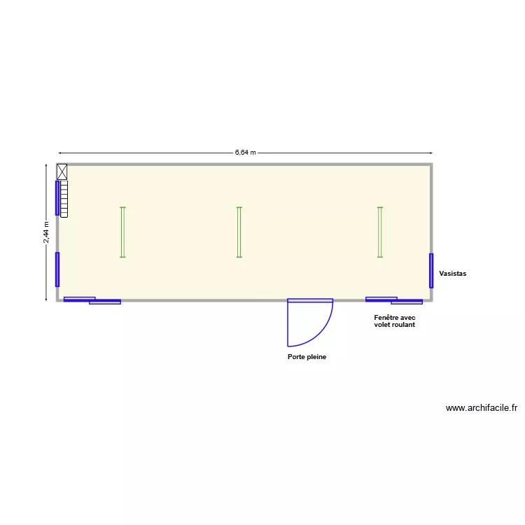 V510. Plan de 1  et 16 m²