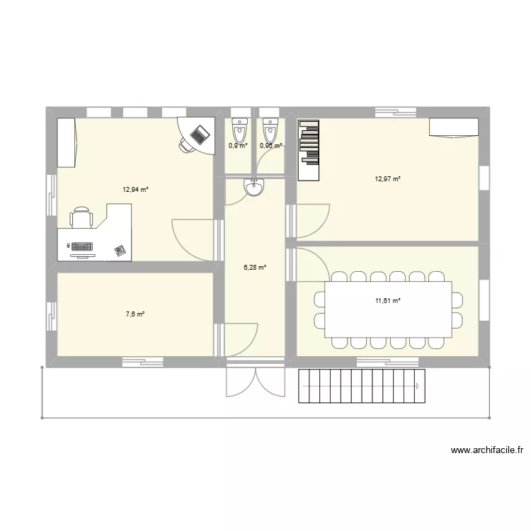 Batiment1. Plan de 7 Pièces et 53 m² Batiment1. Plan de 7 Pièces et 53 m²