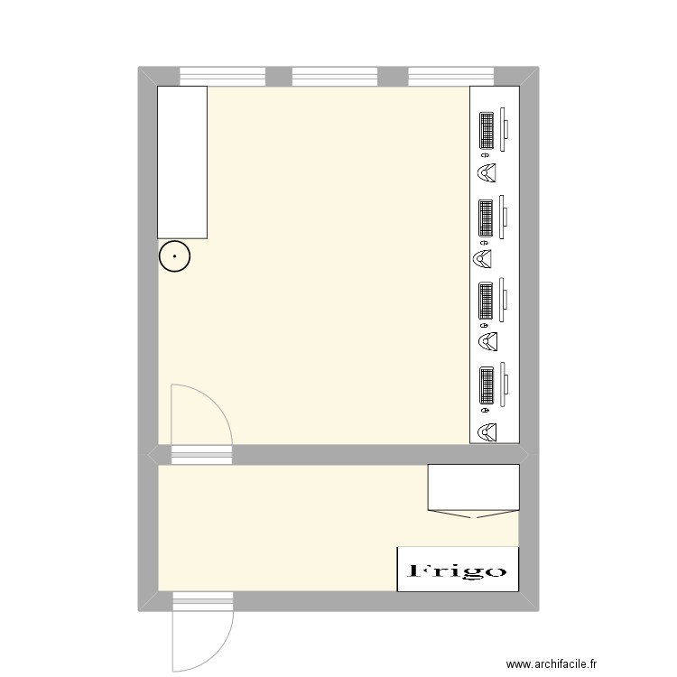 D007. Plan de 2 pièces et 30 m2