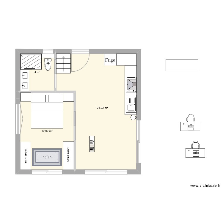 Mazot des Amoureux. Plan de 3 pièces et 41 m2