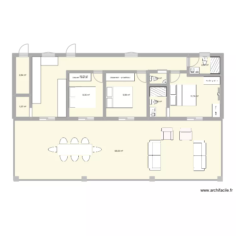 Plan GB 3. Plan de 10  et 130 m²
