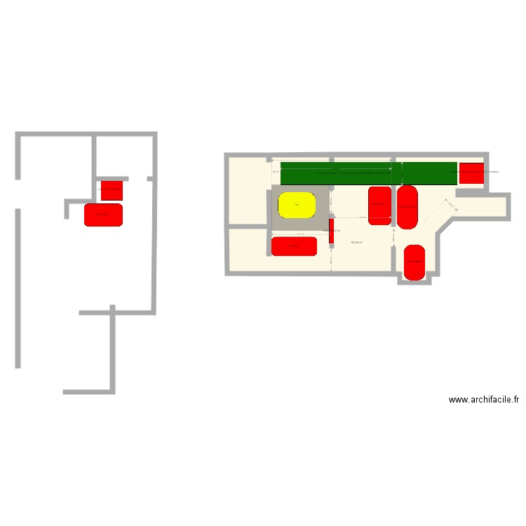 Cabinet - Idée 1. Plan de 1 pièce et 84 m2