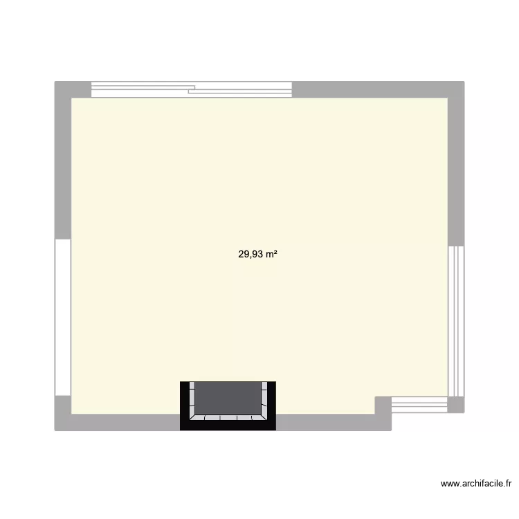 salon. Plan de 1  et 30 m²