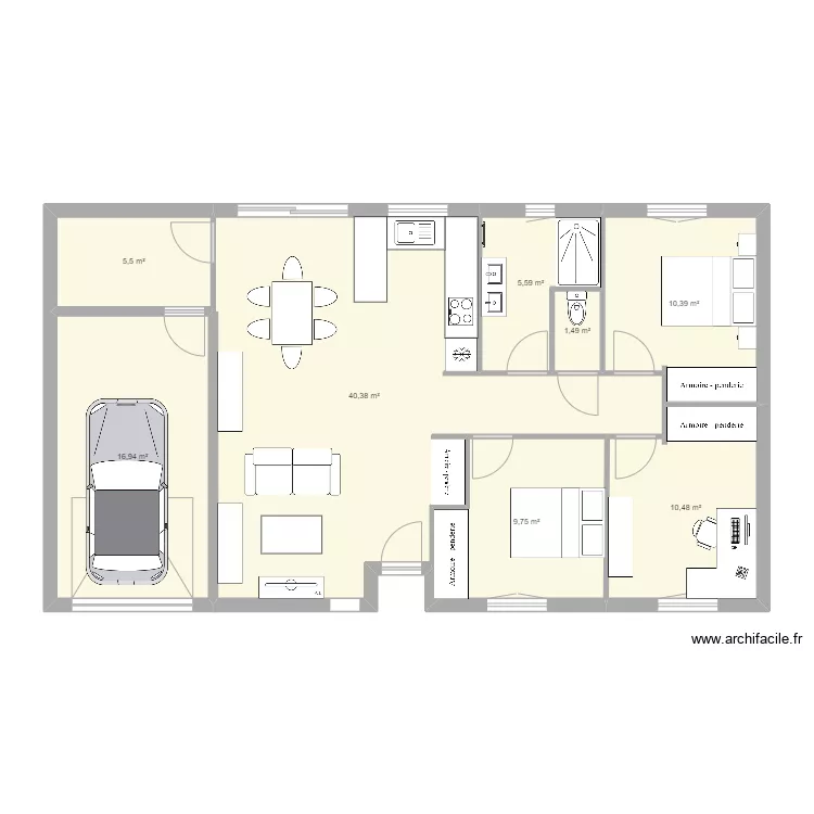 Maison 1. Plan de 