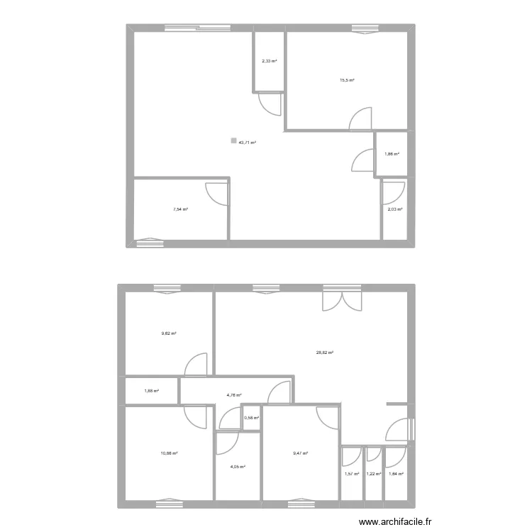 Maison Autry. Plan de 17  et 147 m²