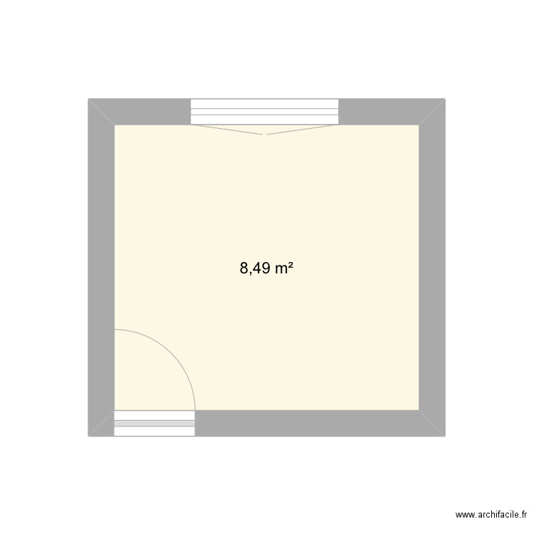 Chambre vaux sur mer. Plan de 1 pièce et 8 m2