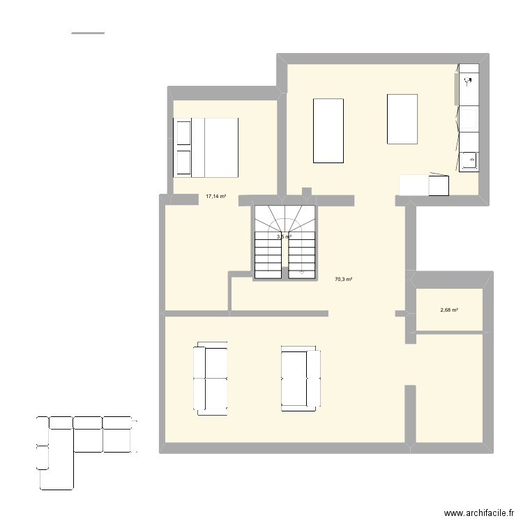lagny. Plan de 4 pièces et 94 m2