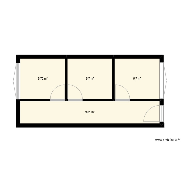 BOXE AVOCAT. Plan de 4 pièces et 27 m2