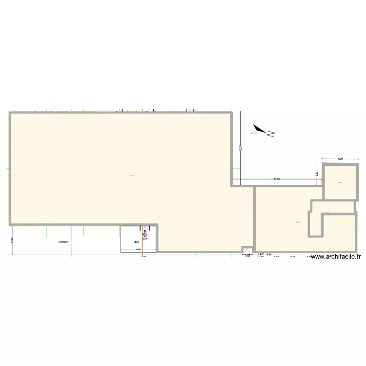 LFCF option 2. Plan de 4  et 1018 m²