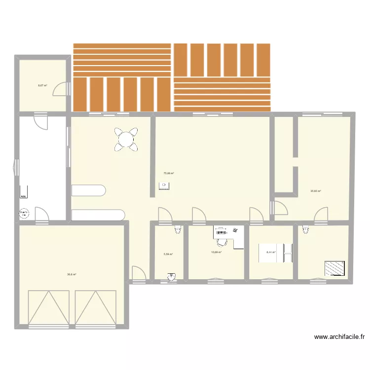 mon projet. Plan de 7  et 182 m²