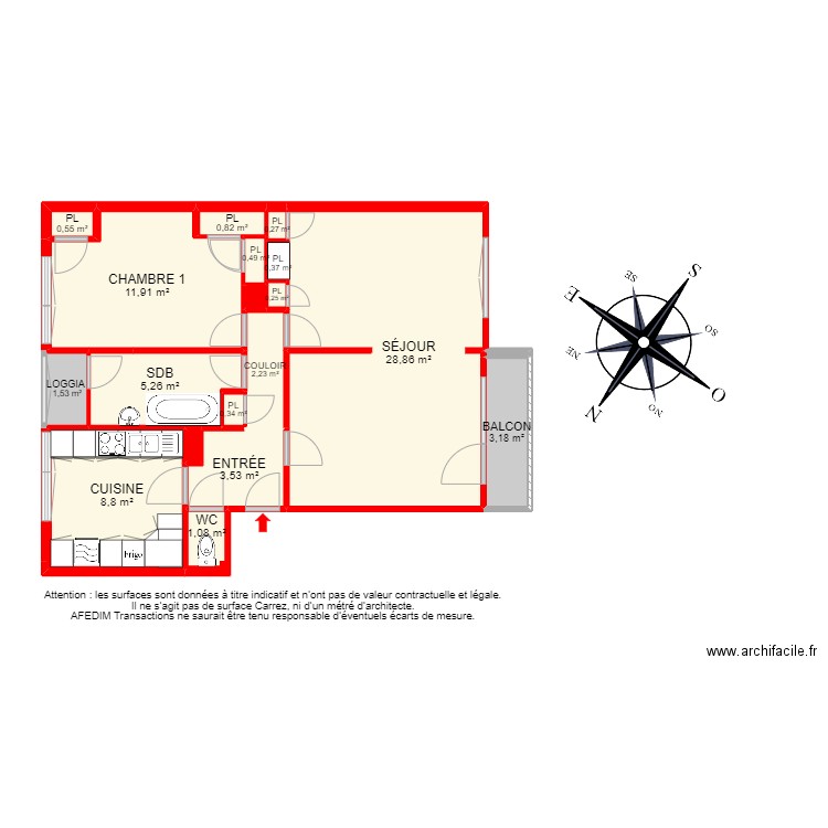 BI 18550 - . Plan de 22 pièces et 87 m2