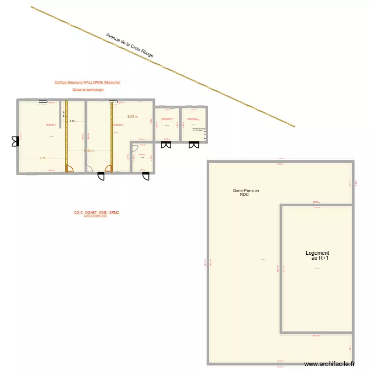 Salles Techno S Mallarmé v.2. Plan de 7 et 870 m² Salles Techno S Mallarmé v.2. Plan de 7 et 870 m²