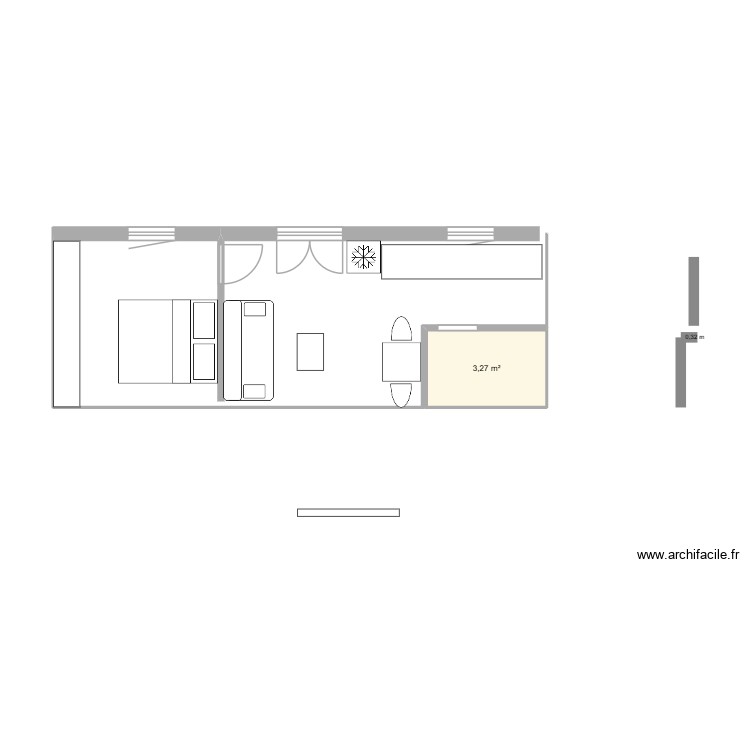 studio meubl&eacute; V3. Plan de 0 pièce et 0 m2