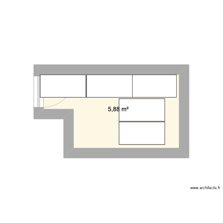 plan sdb ami. Plan de 1 pièce et 6 m2