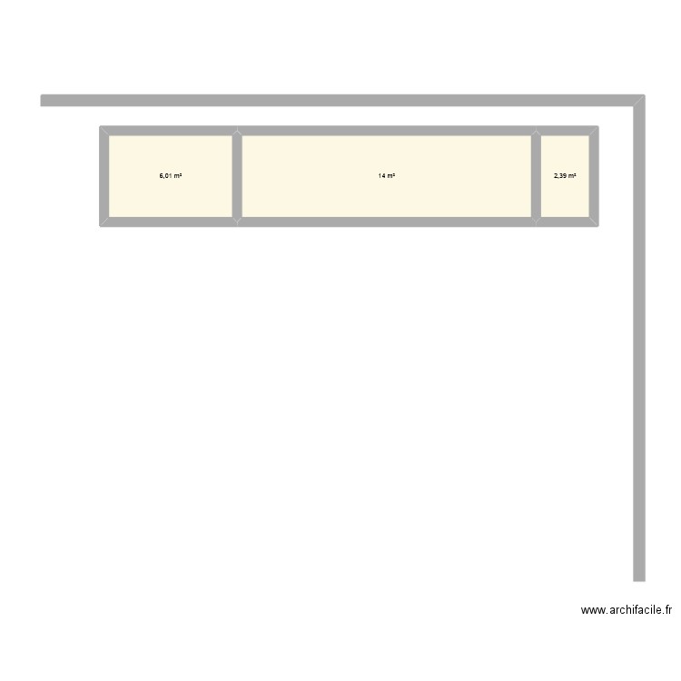 Lomé. Plan de 3 pièces et 22 m2