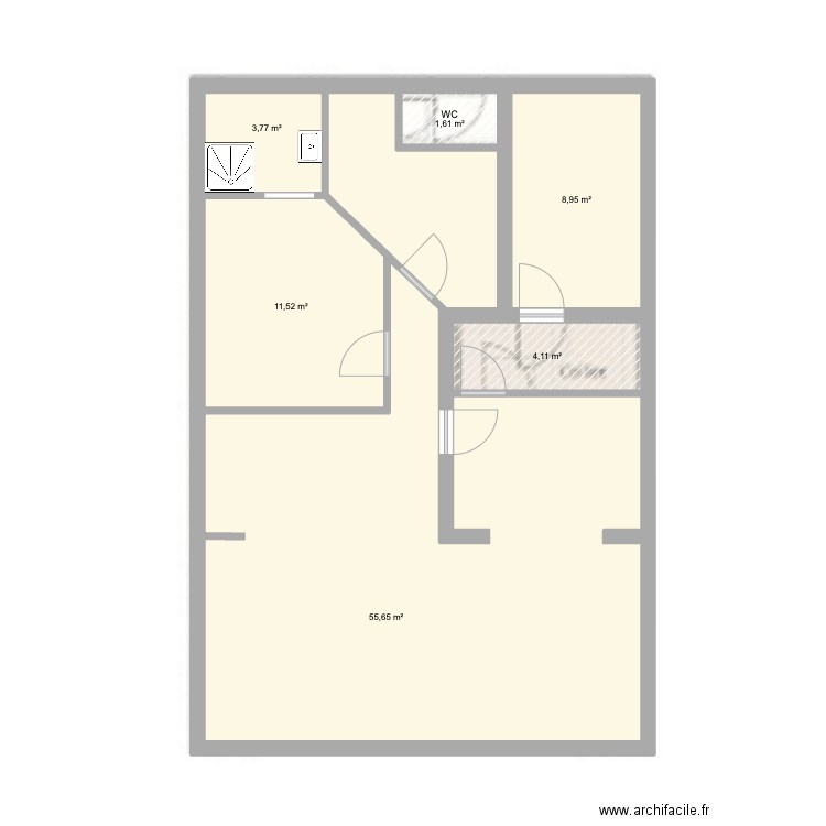 Bondues. Plan de 6 pièces et 86 m2