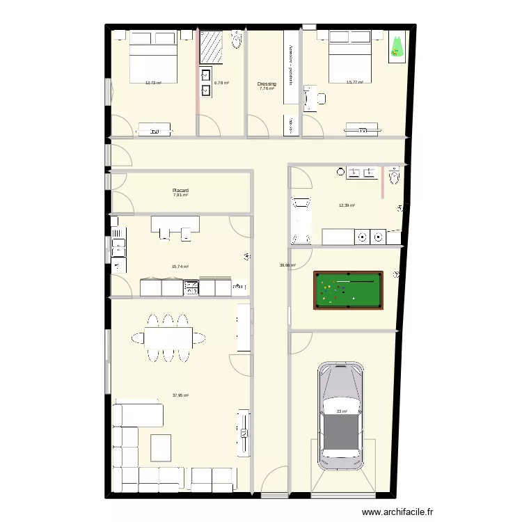 essai jardin maison. Plan de 
