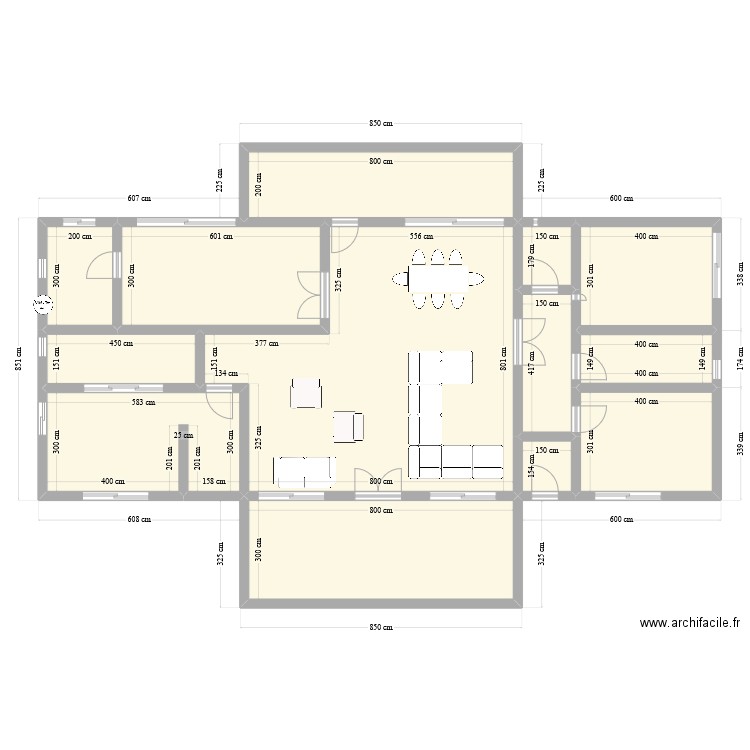 Plan def1. Plan de 12 pièces et 125 m2
