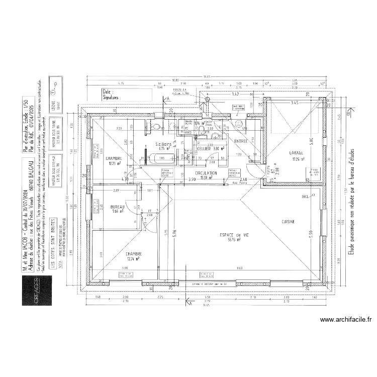 Plan &eacute;lectrique IACOB RDC. Plan de 
