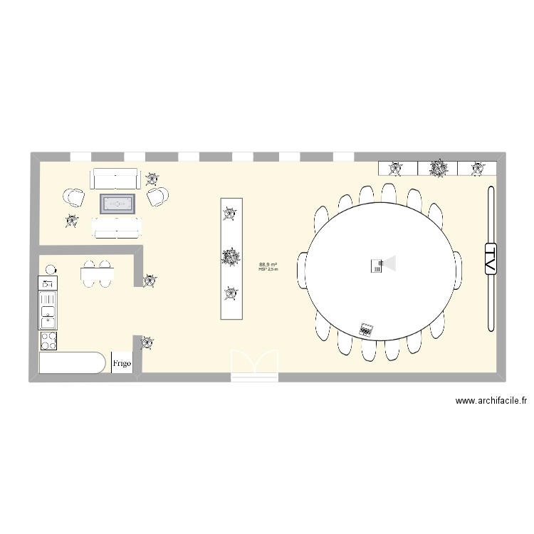 Plan bureau maif. Plan de 1 pièce et 89 m2