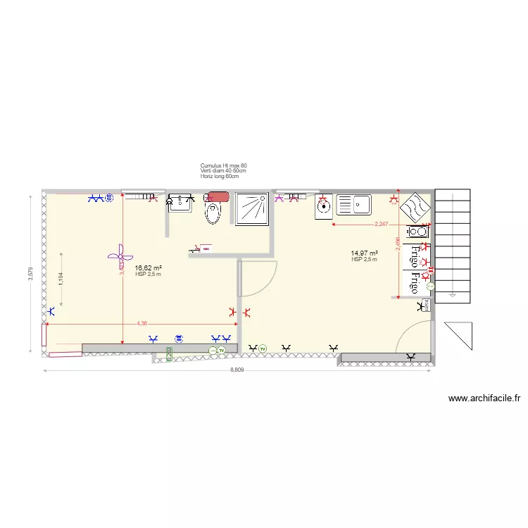 Studio Infir v6.1. Plan de 2  et 32 m²