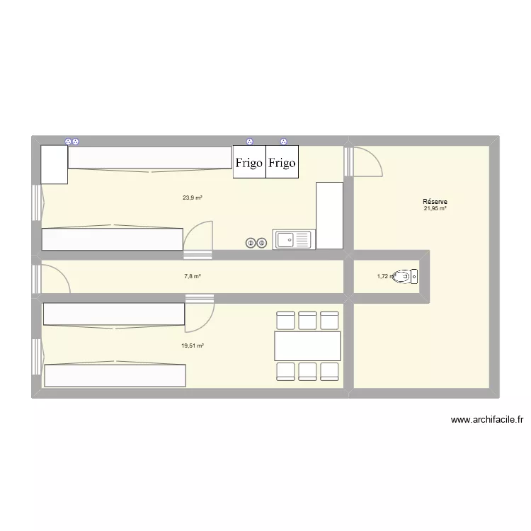 Au Plus Près Salaison. Plan de 5 et 75 m² Au Plus Près Salaison. Plan de 5 et 75 m²