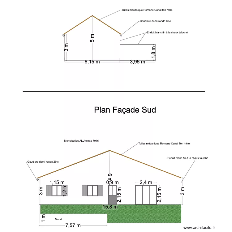 Plan Fa&ccedil;ade Nord. Plan de 
