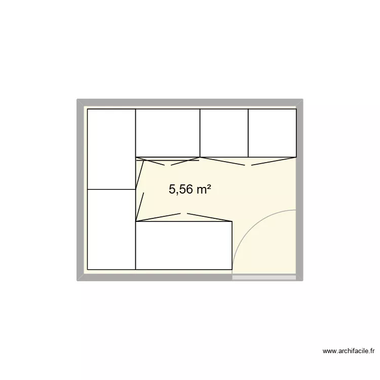 federica. Plan de 1  et 6 m²