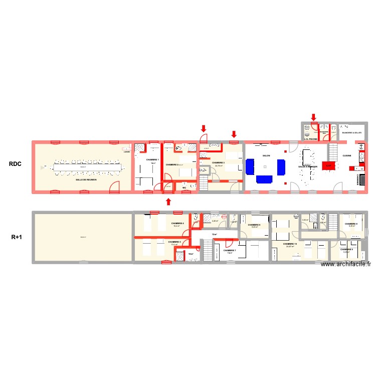 LES PETITS AUGEONS V4. Plan de 22 pièces et 353 m2