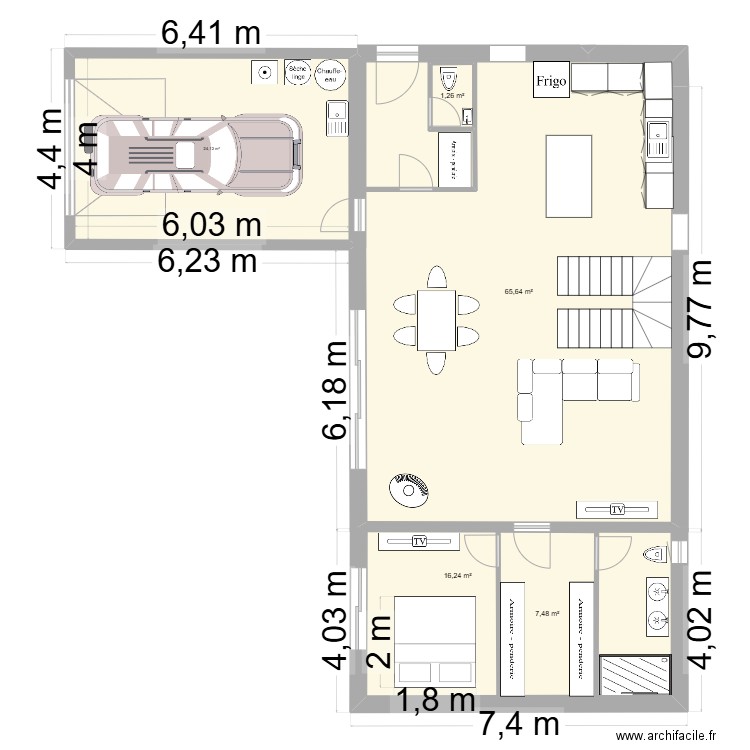 PLAN AIX. Plan de 5 pièces et 125 m2