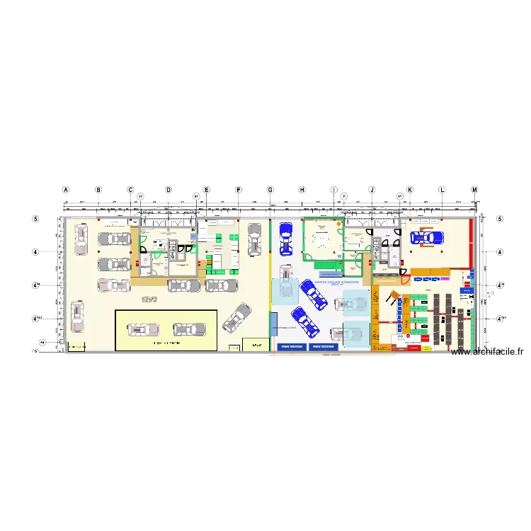 RDC MANOUKIAN _ vue agencement _TO BE RDC VD _ 20260626. Plan de 19  et 1138 m²