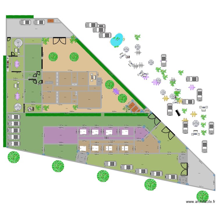 LOC COM 1 ET 2 PERMIS. Plan de 62 pièces et 1884 m2