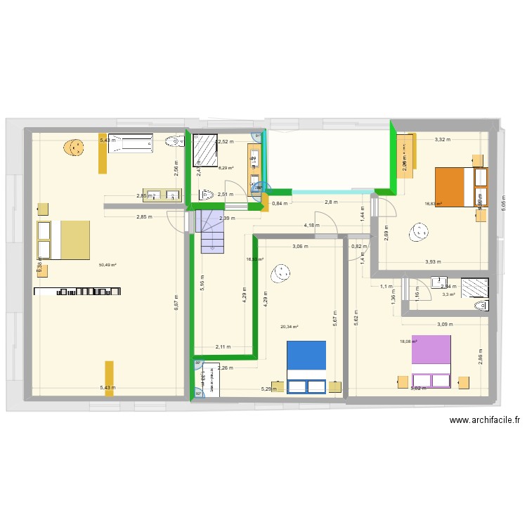 Maison Ecuelles Etage Version 15052025. Plan de 12 pièces et 285 m2