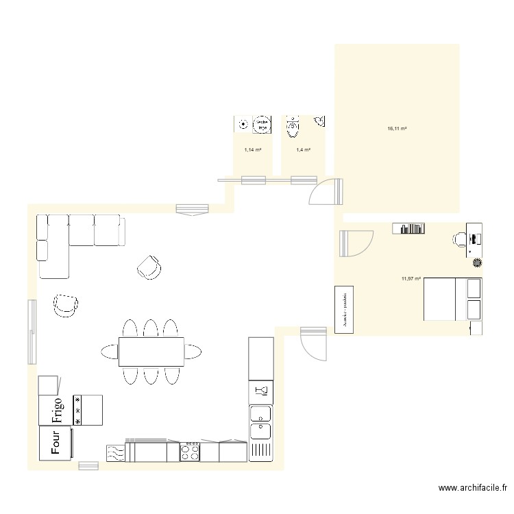 maison june. Plan de 4 pièces et 31 m2