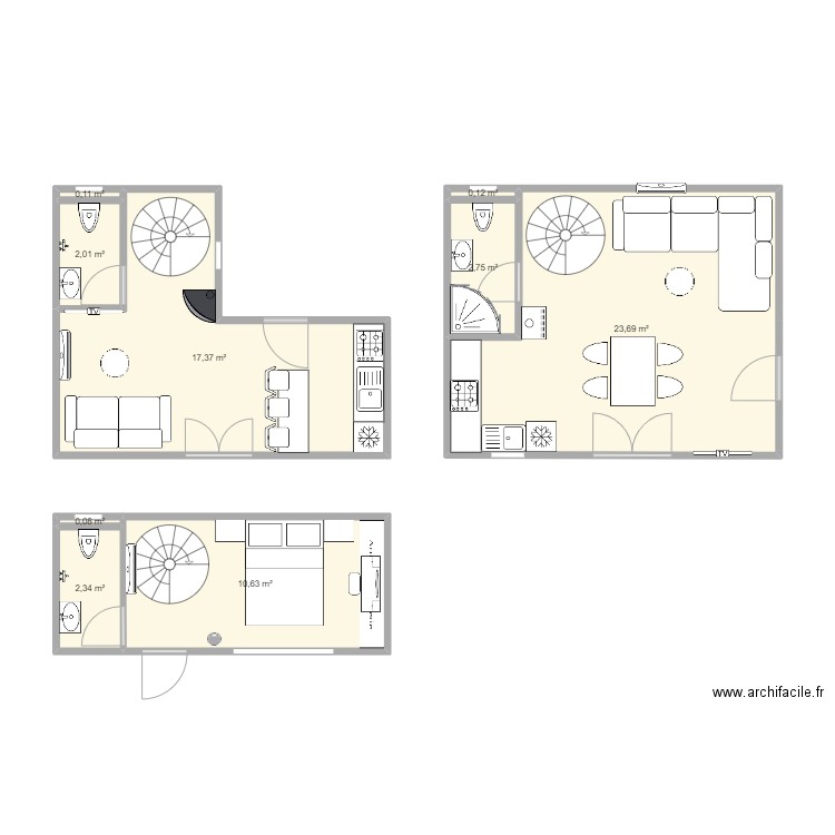 plan2 uupm. Plan de 9 pièces et 59 m2