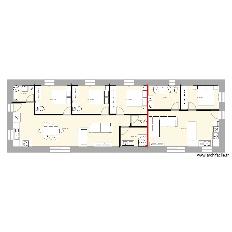 Maison 120m2 bis. Plan de 0 pièce et 0 m2