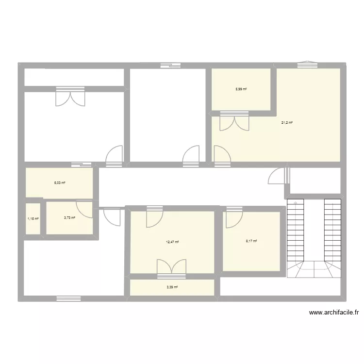 plan 1. Plan de 8  et 61 m²