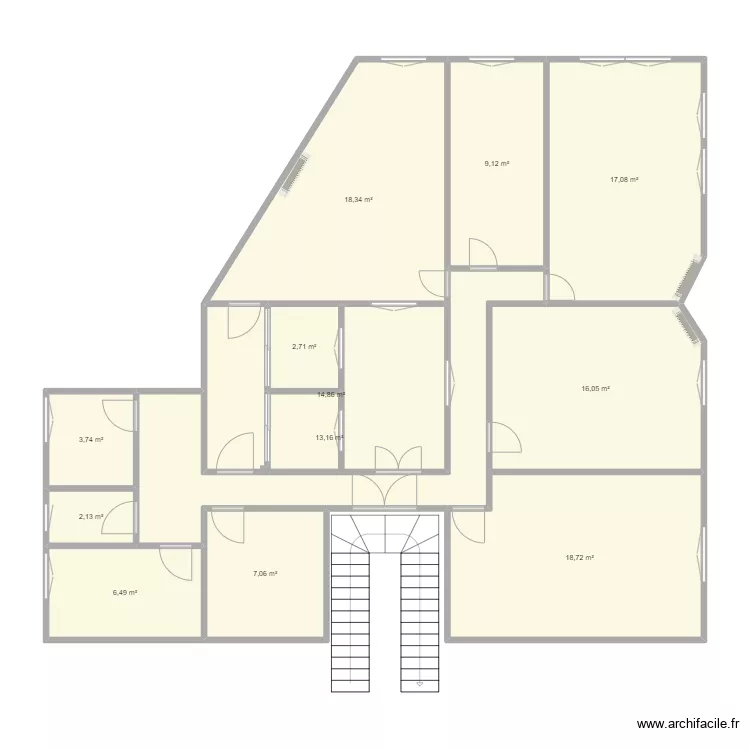 appartMX1. Plan de 12  et 129 m²