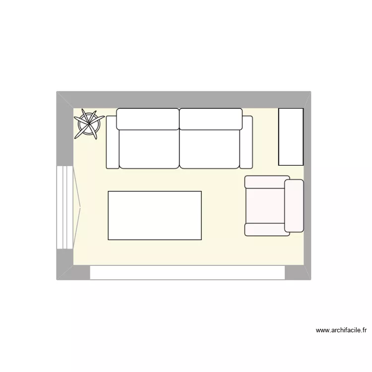 Séjour SJ actuel. Plan de 1 et 9 m² Séjour SJ actuel. Plan de 1 et 9 m²