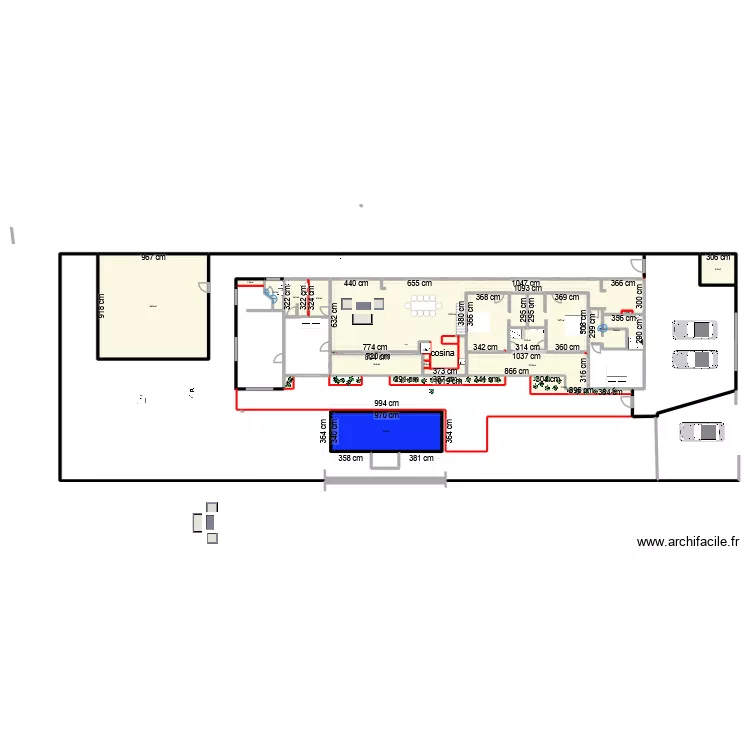 casa de mi amor 1000. Plan de 21  et 375 m²