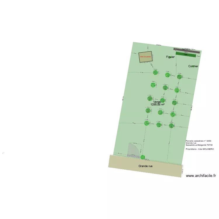 Verger Sassetot &agrave; 3m. Plan de 