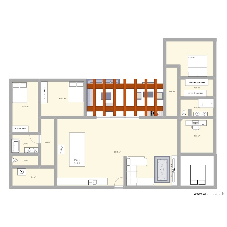 maison joris. Plan de 12 pièces et 149 m2