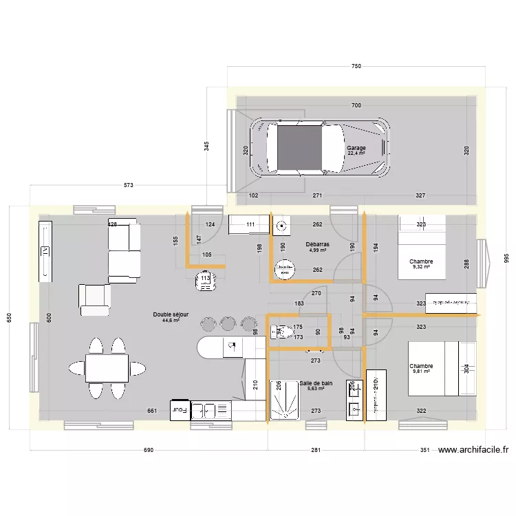 Plain_pied_décalé. Plan de 6 et 97 m² Plain_pied_décalé. Plan de 6 et 97 m²