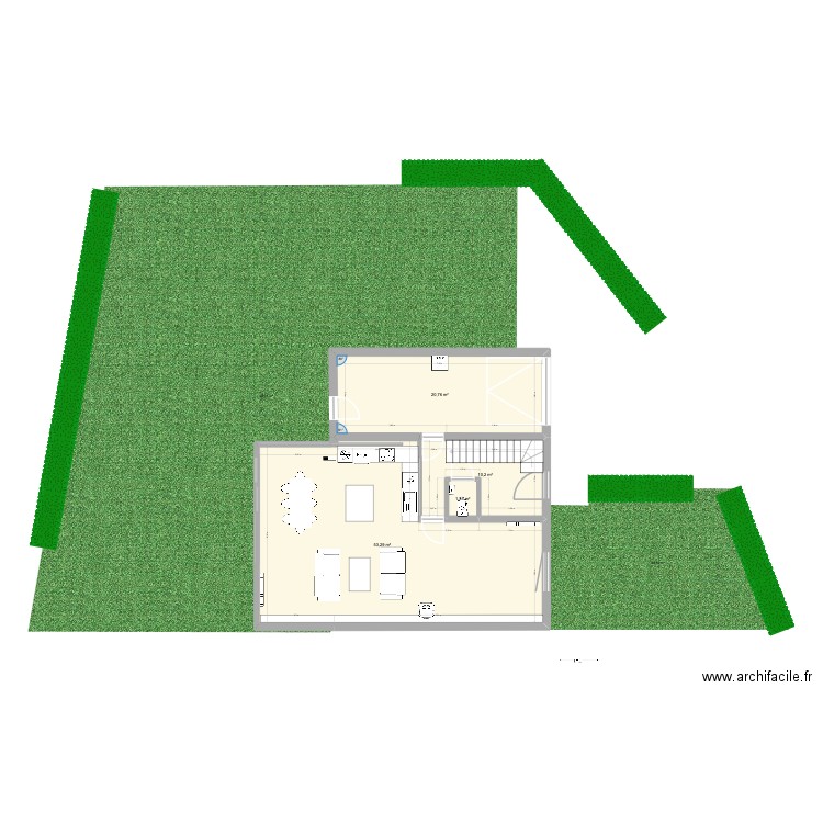 Chéreng - +3m sans poteau / baies galandages. Plan de 6 pièces et 155 m2