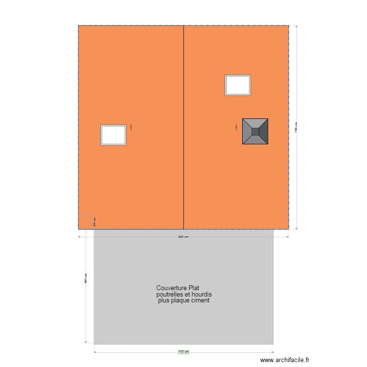 Plan toitures 2024/03. Plan de 1 pièce et 30 m2