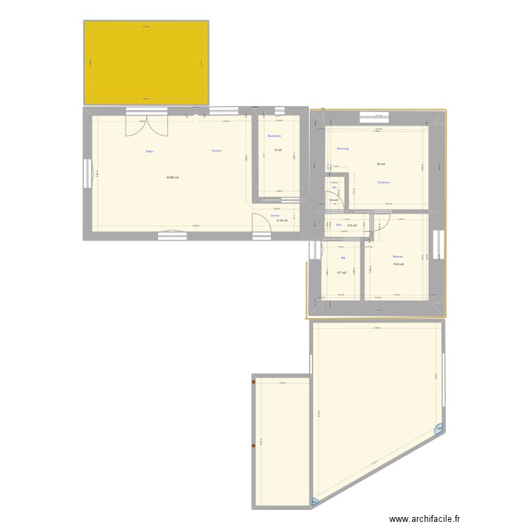 Nancette_4. Plan de 13 pièces et 178 m2