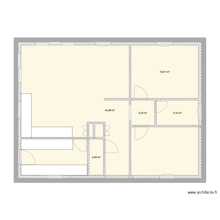 projet Geslin. Plan de 5 pièces et 120 m2